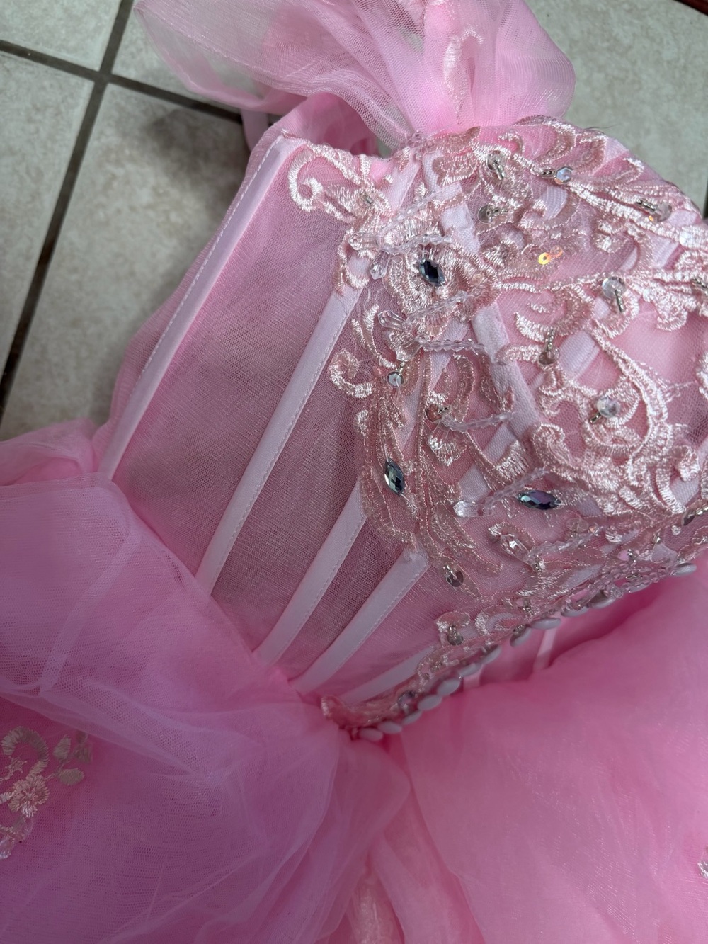 Pink Princess Ball Gown Quince Prom Cosplay Corset Dress Size 6 NWOT - Picture 13 of 16